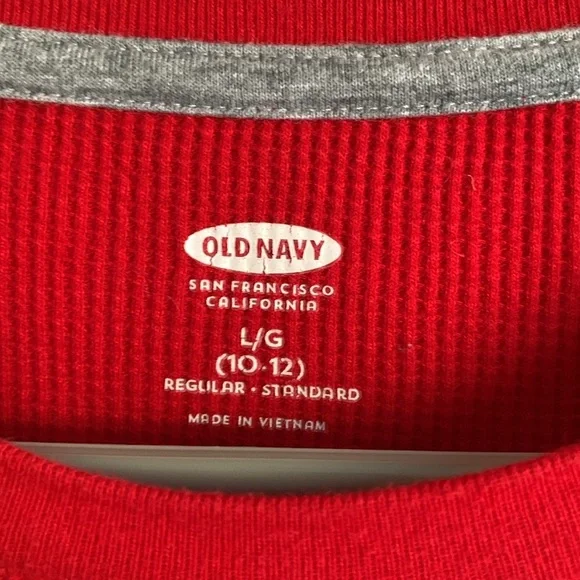 Old Navy American flag thermal long sleeve T-shirt size large (10/12) - Picture 2 of 3